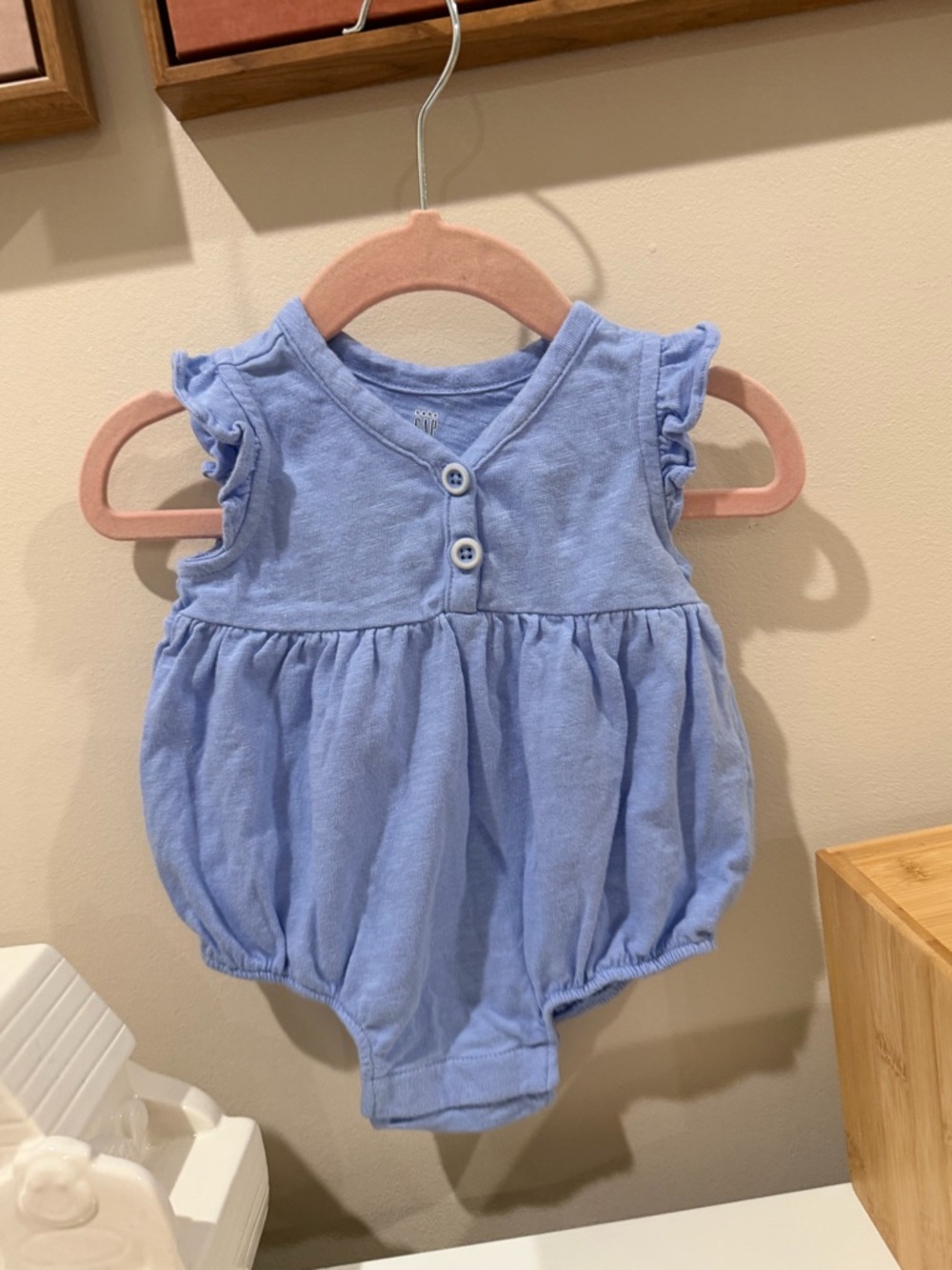 BabyGap Light Blue Baby Girl Ruffled Romper